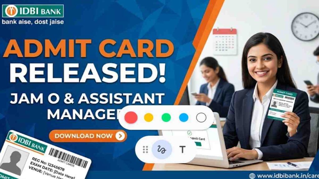 IIDBI Bank JAM Admit Card Released
