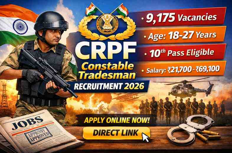 CRPF Constable Tradesman Recruitment 2026 Direct Link