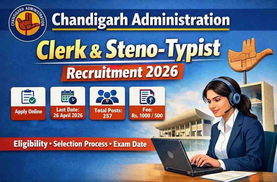 Chandigarh Clerk, Steno Online Form 2026