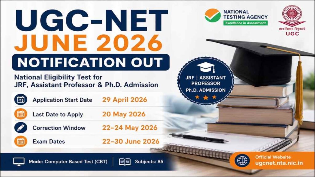UGC NET June 2026 Notification Out: PDF Online Form
