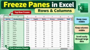 Freeze Panes in Excel rows and columns tutorial